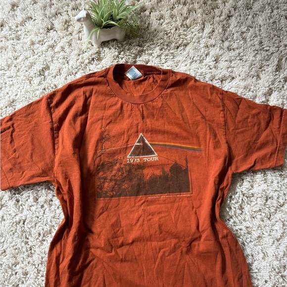 Other - Vibrant Orange Short Sleeve Tee with Geometric Graphic